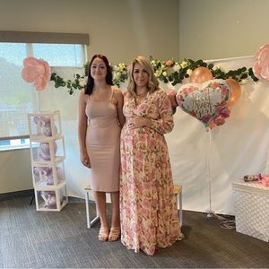 Pinkbllush Floral Chiffon Max Dress